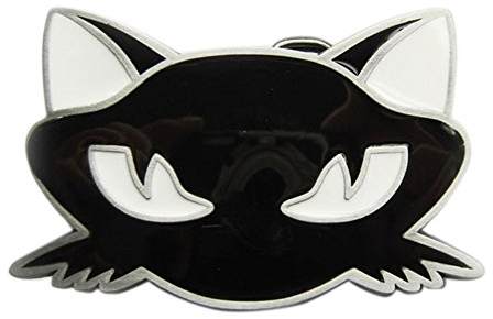 Urban Backwoods Black Cat Face Gürtelschnalle für Wechselgürtel Buckle