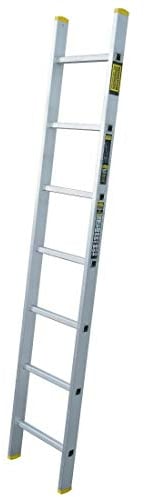 Aluminium Anlegeleiter mit 7 Sprossen – Profi-Leiter aus Aluminium, 191 cm lang, bis zu 150 kg Belastung, Arbeitshöhe ca. 279 cm, ideal zum Anstellen, FORTENA