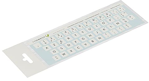 Lacerto® | 12x13mm Französische Aufkleber für PC/Laptop & Notebook Tastaturen mit mattem kratzfestem Laminat | Autocollants Clavier français AZERTY | French Keyboard Stickers | Farbe: Weiß