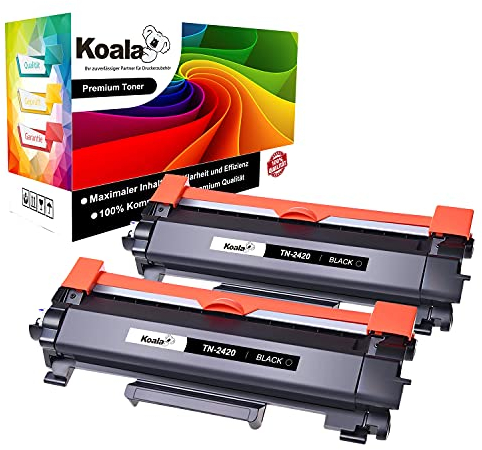 Koala Kompatibel Tonerkartusche Ersatz für Brother TN2420 TN2410 für MFC-L2710DW MFC-L2710DN MFC-L2750DW HL-L2350DW HL-L2375DW DCP-L2530DW MFC-L2730DW DCP-L2510D HL-L2310D (Schwarz, 2er-Pack)