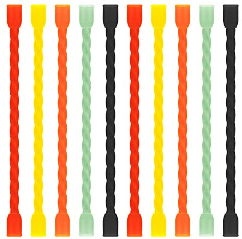 Gesipor 10 PCS 4-Inch Silicone Cable Ties - Reusable Rubber Twist Ties Bendable Cable Ties for Bundling and Holding, All Purpose Cord Tie for Indoor and Outdoor (5 Colors)