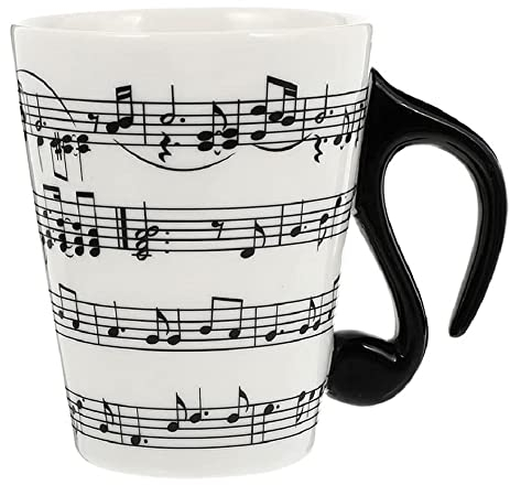 eKsdf Divertente tazza da caffè in ceramica, con manici neri a forma di basso, in porcellana, per uomini, donne, amanti della musica (tipo 3 (400 ml)
