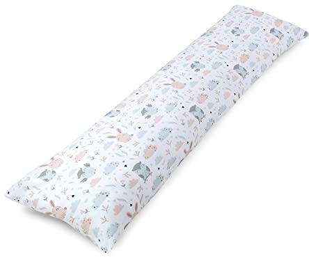 Totsy Baby Seitenschläferkissen 145 x 40 cm Schlafkissen mit Bezug - Body Pillow Seitenschlafkissen Komfortkissen Erwachsene Baumwolle Eulen