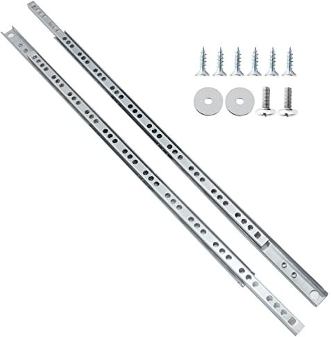 Suiwotin Lot de 12 glissières de tiroir en métal de 39,9 cm avec roulement à billes et rail coulissant à deux voies (1,8 cm de large)