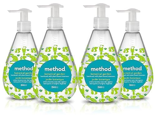 Method Hand Wash, Hand Soap, Gentle Hand Cleansing, Fresh Botanical Gardens Scent, Pack of 4, 4 x 354ml