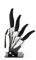 Excelsa Ceramic Ceppo Coltelli 6 Pezzi, Manico Nero, Lama Bianca in Ceramica