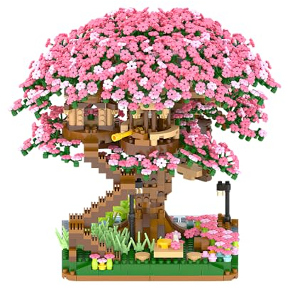 Hojalis Blocs De Construction Fleur, 2028 Pcs Briques De Fleurs, Blocs De Construction De Bouquet, Blocs De Construction Fleur, Ensembles Construction Bonsaï Cerisier, Cadeau pour Les Enfants 14+ Ans