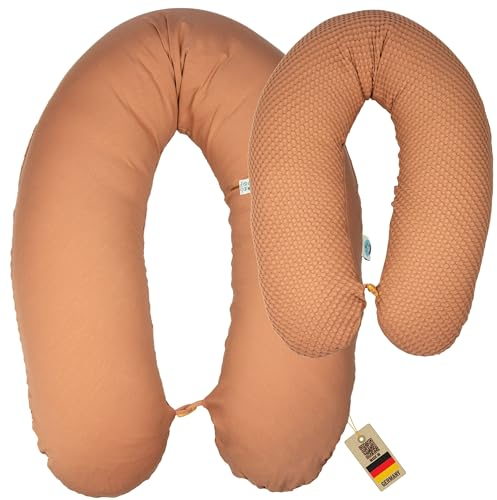 sei Design XXL Stillkissen Mikroperlen 190x30 Schwangerschaftskissen Seitenschläferkissen Baby Komfortkissen Erwachsene ist ergonomisch rost
