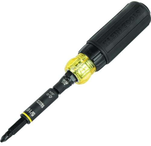 Klein Tools 32500HDRT KNECT Multi-Bit Screwdriver/Nut Driver, Ratcheting Impact Rated 11-in-1 Tool with Phillips, Slotted, Square and Torx Tips