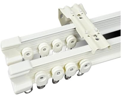 Binario Tenda,Binario Tenda Soffitto 1-3 metri doppio tenda cinturino cinturino bilcone balcone finestra scorrevole guida guida ferroviario pieghevole tenda per cinturino(B Side mount,2 Meter)