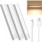 Unterbauleuchte Küche Led Schrankbeleuchtung Bewegungsmelder - Warmweiß 3 Stück 20 CM Licht USB Aufladbar Innen Batterie Aufladbar Led Schrank Leiste Lampe für Kleiderschrank Unterschrank Küchen