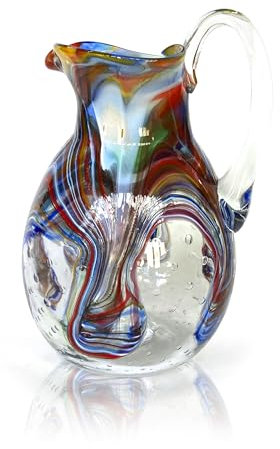 MAZZEGA ART & DESIGN - Jarra Special Edition de vidrio soplada y hecha a mano, fabricada en la isla de Murano - Los colores de Murano - Modelo Longhi Made in Italy (1)