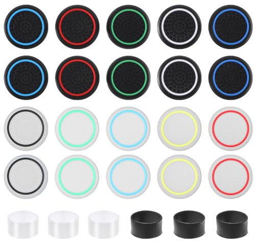 Wanmu PS5/4 Controller Thumbstick Grips, Joystick Caps, Precision Rings&Thumb Grips Set for Switch Pro Controller, Controller Accessories