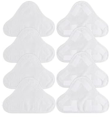 BODYA 8 panni lavabili per scopa a vapore per pavimenti, in microfibra, compatibili con H2O X5, colore bianco