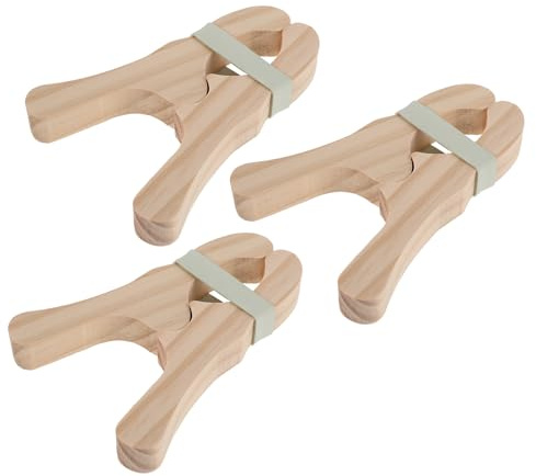 GARIOUANS Lot de 6 Pinces à Linge en Bois Naturel Blanches Élastique, Clips Montessori pour Accessoires de Construction de Cabanes, Maintien Sécurisé de Couvertures pour Jeux D’Imagination