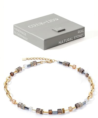 GeoCUBE® Chunky Chain Halskette gold-braun