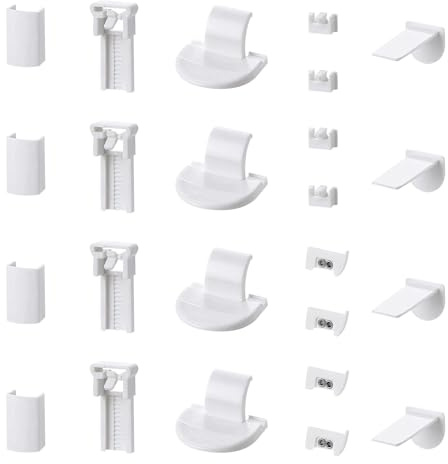 4 Kit 24 Stück Plissee Klemmträger Set Universelle Klemmfix Halterung Ohne Bohren Ideal Für Reparatur Und Austausch Von Plissee Zubehör Für Fenster Und Türen
