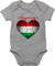 Baby Body Junge Mädchen - Sport & Bewegung - Handballherz Ungarn - 1/3 Monate - Grau meliert - basketball outfit 25. geburtstag bodys babysachen mit strampler jungs american football