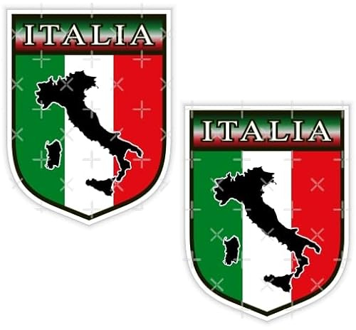 Vinyl-Aufkleber für Stoßstange, Motiv: Italienisches Schild Italia, 75 mm, 2 Stück