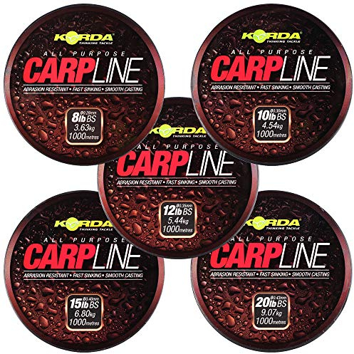 Korda Carp Line - bobina di lenza monofilo per pesca alla carpa, Green, 15lb Green / 1000m 0.40mm