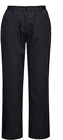 Portwest Pantalón De Cocina Para Mujer Rachel, Tamaño: M, Color: Negro, C071BKRM