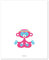 Dibble Dabble Co Kinder-Poster Yoga Affe, 400 x 500 mm, Pink / Blau