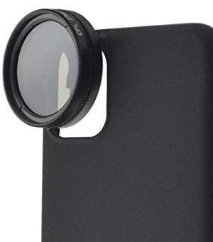 System-S CPL Filter 37 mm Circular Polarizer Linse in Schwarz mit Hülle für iPhone 12 Pro