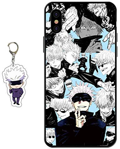 Staremeplz Compatible with iPhone XS Max Case Anime Design [With Figure Keychain], Soft Silicone Flexible TPU Animation Phone Case for iPhone XS Max