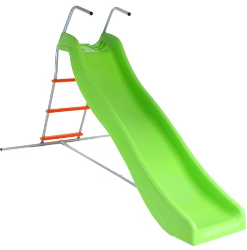Marko Toys 180cm Universal Wavy Slide Childrens Plastic Garden Chute Heavy Duty Light Green Slide