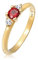 Elli Ring Damen Klassisch mit Granat und Topas Edelstein in 925 Sterling Silber vergoldet