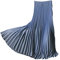 Lang Faltenröcke Damen Elastische Hohe Taille Swing Rock Plisseerock Hellblau L