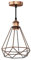 ledscom.de Vintage Pendelleuchte RETRA, bronze, E27 Fassung, Käfig-Schirm, bronze