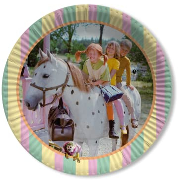 DH-Konzept Pippi Langstrumpf-Teller 8 Stück // Kindergeburtstag Pippi Langstrumpf // Pippi Langstrumpf Partyzubehör