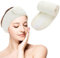 WLLHYF Spa Gesicht Stirnband Verstellbares Make-up Stirnband Mikrofaser Haarband Stretch Handtuch Magic Sticker Hautpflege Haarband für Frauen Mädchen Waschen Gesicht Bad Yoga Make-up Sport (milchig)