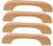 DOITOOL 4Pcs Poignée de Meuble en Bois Bouton de Tiroir de Porte Poignées de Placard pour Cuisine Armoire Commode (127mm Longueur Totale,Couleur Bois)