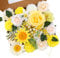 Floweroyal Künstliche Blumen Combo gelbe Blumen Mix Seidenblumen gefälschte Rosen mit Stielen für DIY Hochzeit Brautsträuße, Babyparty, Blumenarrangement, Tischdekoration, Heimdekorationen