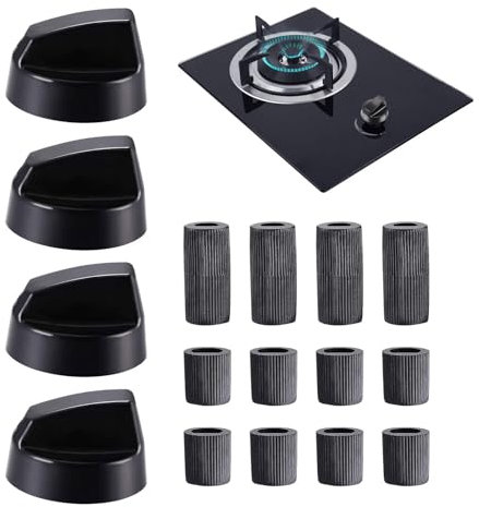Wrohto Lot de 4 boutons de rechange pour four, thermostat, cuisinière et cuisinière