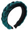 Samt Haarreif Dirndl Geflochten Stirnband Breit Haarband Vintage Gepolsterte Haarreifen Trachten Haarschmuck Rockabilly Kopfband für Damen und Mädchen (Grün, Einheitsgröße)