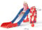 Toboggan pour Enfants, Toboggan Pliable 3 en 1, avec Panier de Basket, Basket-Ball, Lancer d'anneaux, pour Les 18 à 36 Mois, Toboggan Extra Long H650 x L330 x P1520 mm (Bleu-Rouge)