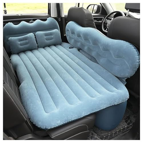 ASKKLP Auto Rücksitz Dickere Luftbett Auto Matratze für Mini Convertible (2004-2008) [R52], SUV Aufblasbare Matratze, Auto Camping Reisematratze Beflockt Auto Luftmatratze,A/Blue