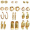 Musedimall 12 Paar Gold Mode Ohrringe Damen, Piercing Perle Ohrstecker, for Freundin Ehefrau Gute Freunde Geburtstags Weihnachts Valentinstags Geschenk