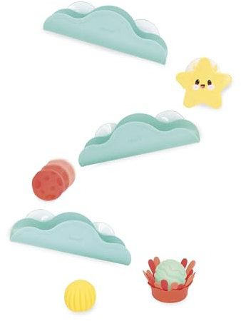 Janod - Circuit de Bain à Ventouses avec Balles et Eléments Rotatifs - Jouet Fabriqué à Base de Paille de Blé - Développe la Motricité Fine - Dès 12 Mois - J04732, Vert