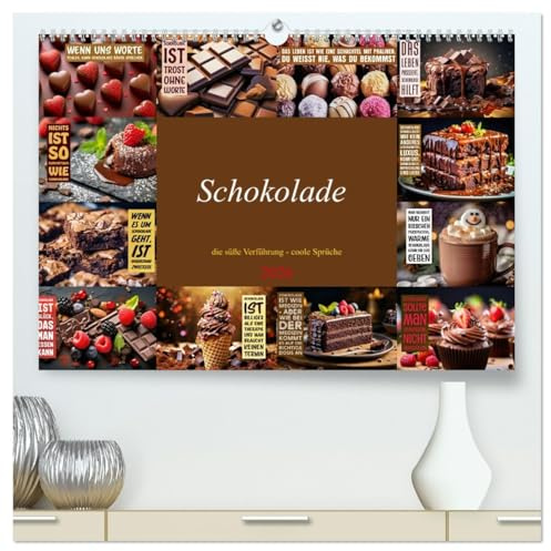 Schokolade - die süße Verführung - coole Sprüche (hochwertiger Premium Wandkalender 2026 DIN A2 quer), Kunstdruck in Hochglanz: Süße Verführung im Alltag (CALVENDO Lifestyle)