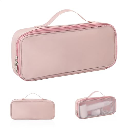 mimzemamz Reise Tasche für Haartrockner, Lockenstab und Glätteisen, Atmungsaktive Tragbare Aufbewahrungstasche für Haartrockner, Kosmetiktasche für Shark Flexstyle, Rosa