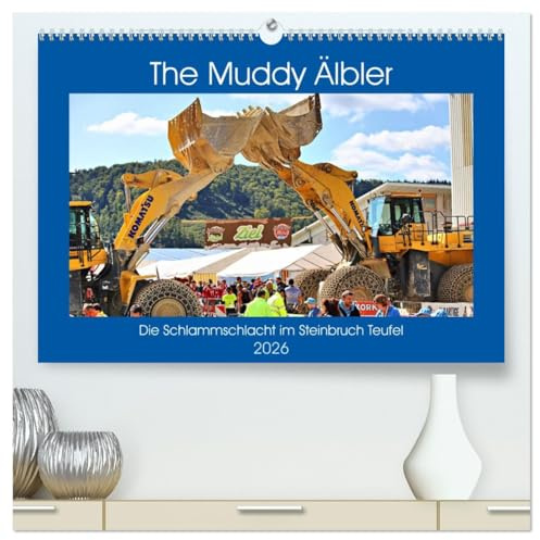 The Muddy Älbler (hochwertiger Premium Wandkalender 2026 DIN A2 quer), Kunstdruck in Hochglanz: Tolle Schlammschlacht mit Hindernissen. (CALVENDO Sport)