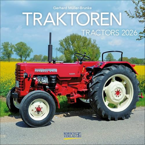 Traktoren 2026: Broschürenkalender mit Ferienterminen. Format: 30 x 30 cm