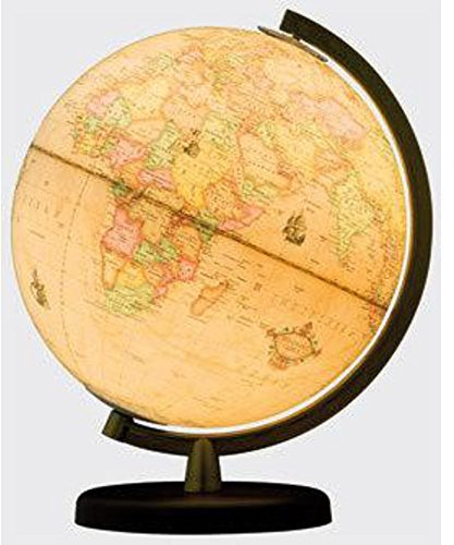 Terra Renaissance Leuchtglobus: 26 cm Durchmesser, Kunststofffuß dunkelbraun, Kunststoffmeridian messingfarben, in 4-farb. Geschenkverpackung: 26 cm ... goldfarben, Kunststoffmeridian goldfarben