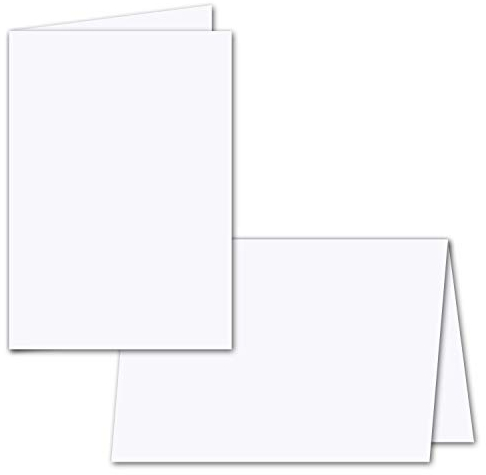 50x faltbares Einlege-Papier für DIN A5 Doppelkarten - hochweiß - 297 x 210 mm (210 x 148 mm gefaltet) - ideal zum Bedrucken mit Tinte und Laser - hochwertig mattes Papier von GUSTAV NEUSER