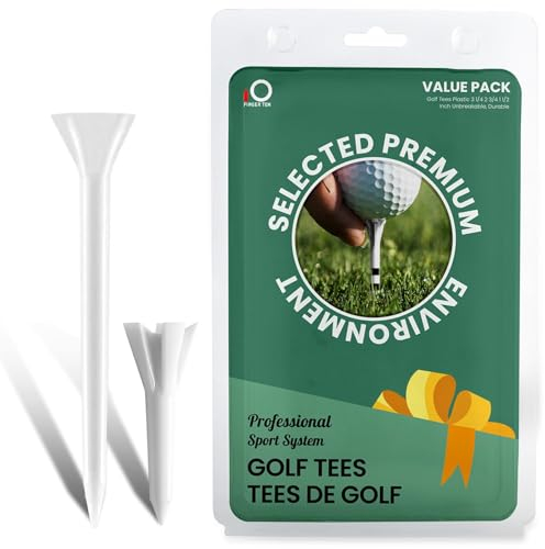 FINGER TEN Golf Tees Kunststoff 83mm 30 Stück mit Mehr Kurzem 38mm 30 Stück Weiß Einfach Zu Finden, Golf Tees Big Cup Unbreakable Verringern Reibungsstabiles Tee für Golfer Praxis