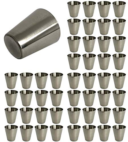 HAC24 48 Stück Edelstahl Schnapsgläser 2cl Pinnchen Shotgläser Shot Glas Stamper Schnaps-Becher Partygläser